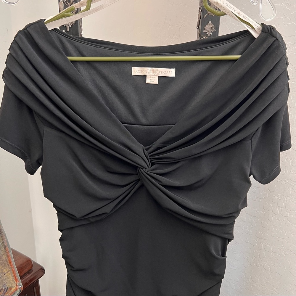 Boston Proper Ruched Body Con LBD - Picture 8 of 8